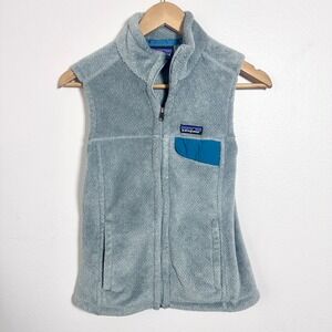 Patagonia Fleece Vest Full Zip Teal Blue Polartec Thermal Pro Women's S